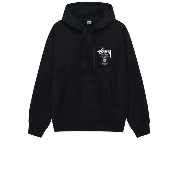 STUSSY WORLD TOUR hoodie short BLACK