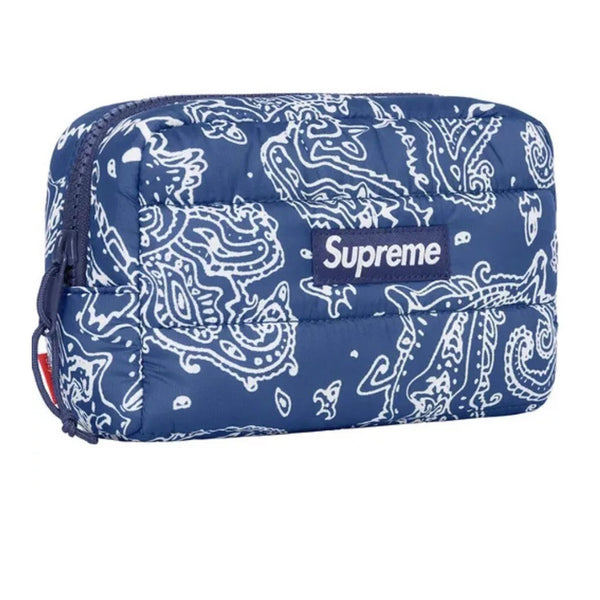 SUPREME PUFFER POUCH BLUE PAISLEY FW22