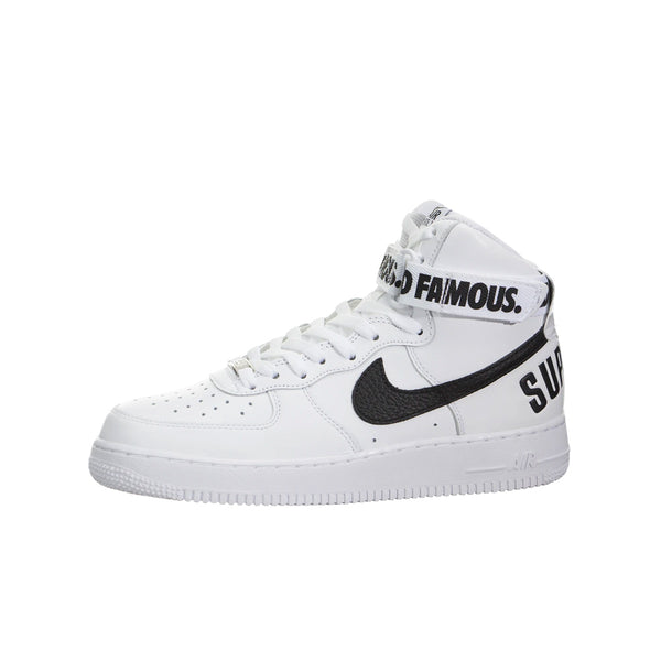 SUPREME X red nike AIR FORCE 1 HIGH WORLD FAMOUS WHITE 2014