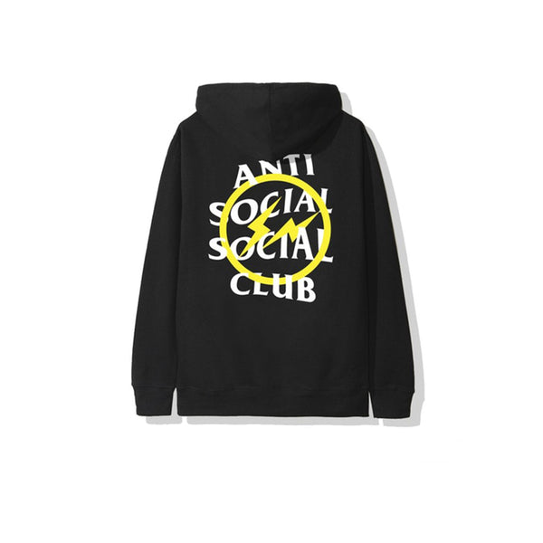 FRAGMENT X ANTI SOCIAL SOCIAL CLUB YELLOW BOLT hoodie Blend BLACK FW19