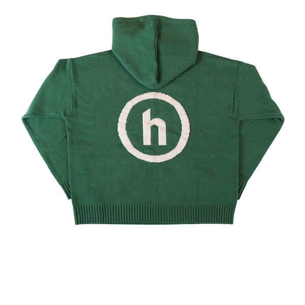 HIDDEN NY CASHMERE BLEND KNIT marl hoodie GREEN FW21