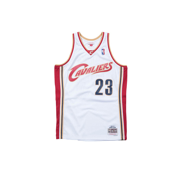 MITCHELL & NESS NBA HARDWOOD CLASSIC SWINGMAN CLEVELAND CAVALIERS LEBRON JAMES 2003-04 JERSEY WHITE
