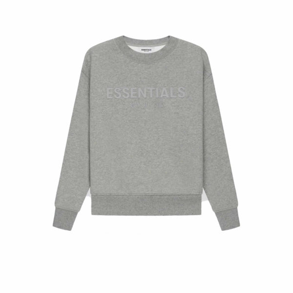 FEAR OF GOD ESSENTIALS KIDS PULLOVER CREWNECK HEATHER OATMEAL SS21