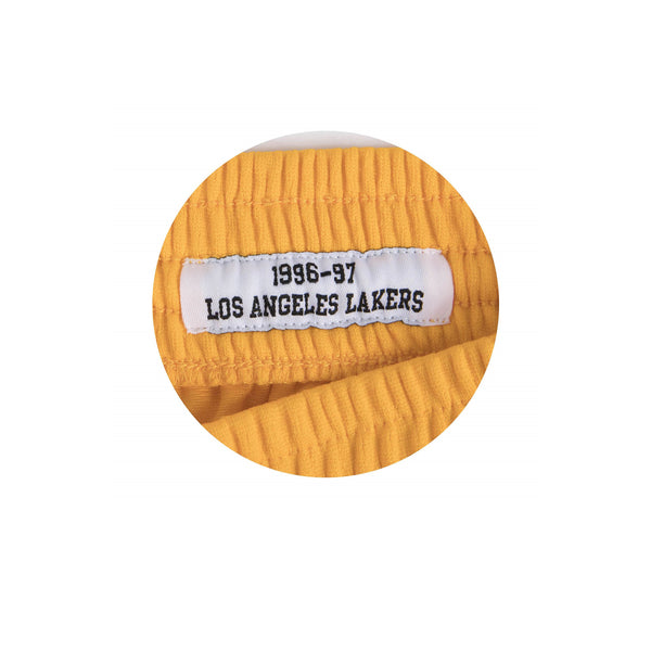 MITCHELL & NESS NBA HARDWOOD CLASSIC SWINGMAN LOS ANGELES LAKERS HOME 1996-97 SHORTS GOLD