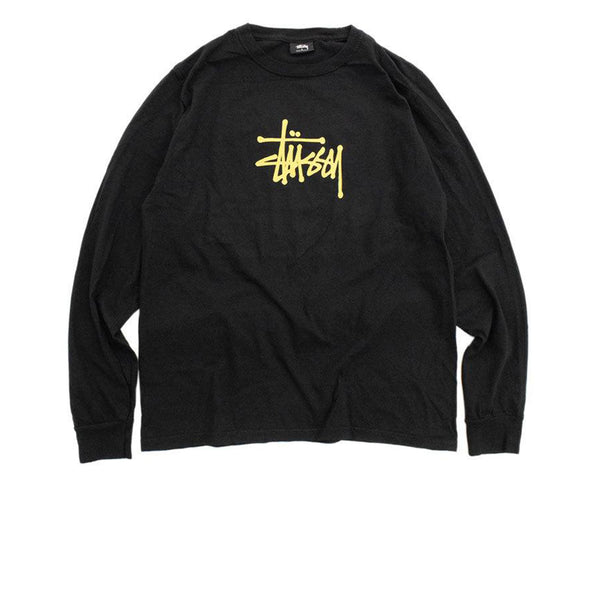 STUSSY BASIC STUSSY PIGMENT DYED LS TEE BLACK HealthdesignShops