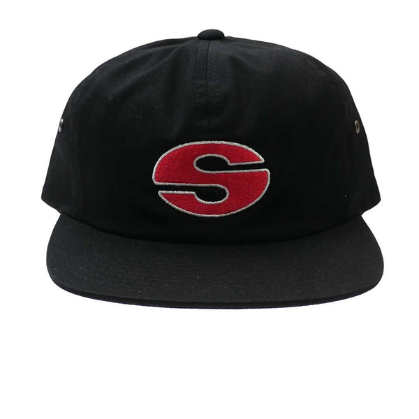 STUSSY BIG S LOGO CAP BLACK