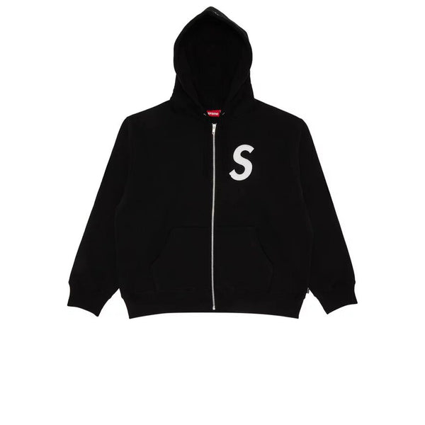 SUPREME S LOGO ZIP UP HOODED SWEATSHIRT BLACK FW24