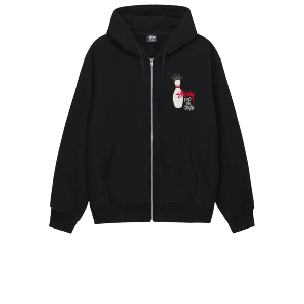 STUSSY KINGPIN ZIP HOODIE BLACK