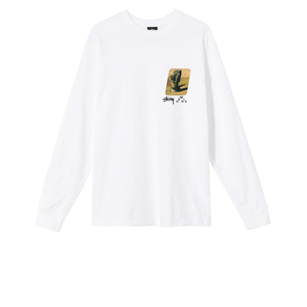 STUSSY MOAI LS TEE WHITE