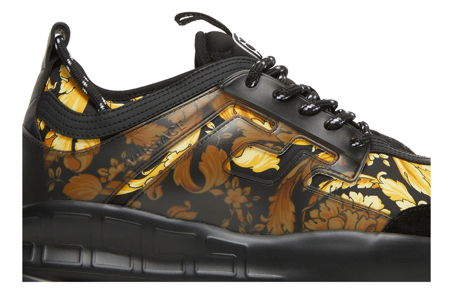 VERSACE VERSACE CHAIN REACTION TRAINER BAROCCO PRINT - BLACK