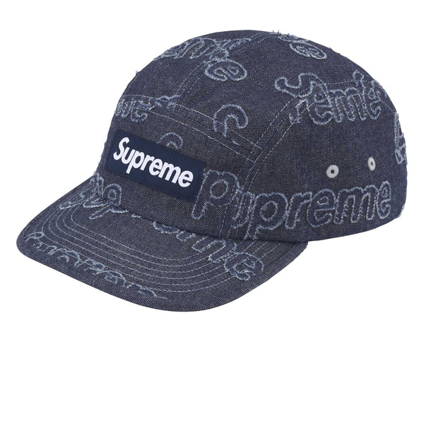 SUPREME LASERED DENIM CAMP CAP NAVY FW24