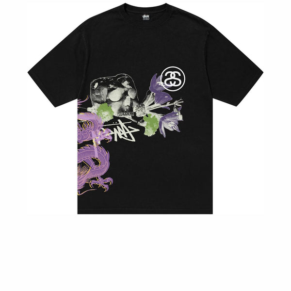 STUSSY STRIKE PIGMENT DYED TEE BLACK