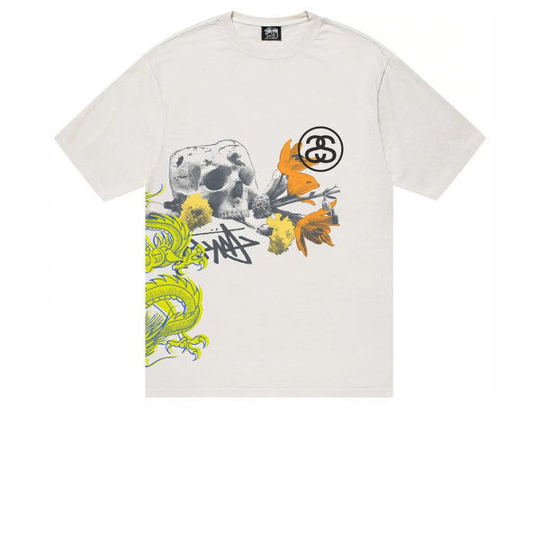 STUSSY STRIKE PIGMENT DYED TEE NATURAL