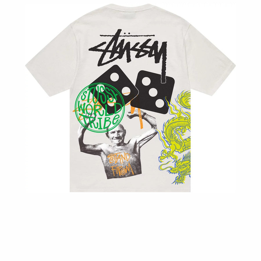 STUSSY STRIKE PIGMENT DYED TEE NATURAL