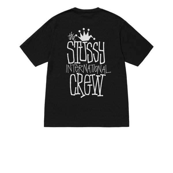 STUSSY CROWN INTERNATIONAL PIGMENT DYED TEE BLACK