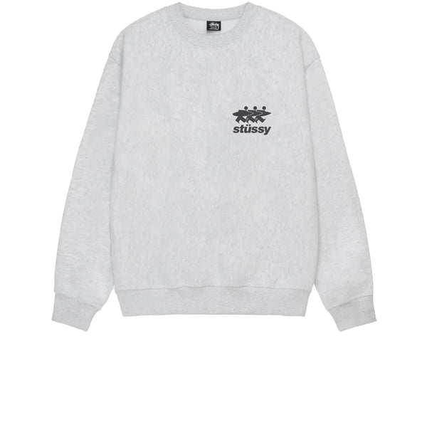 STUSSY SURFWALK CREW ASH HEATHER