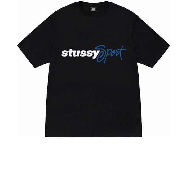 STUSSY SPORT SCRIPT TEE BLACK SS24