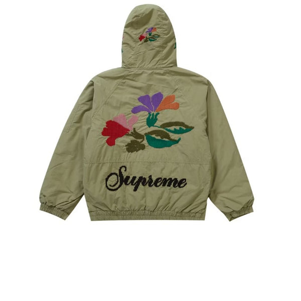 SUPREME NEEDLEPOINT HOODED JACKET OLIVE FW23 - Stay Fresh