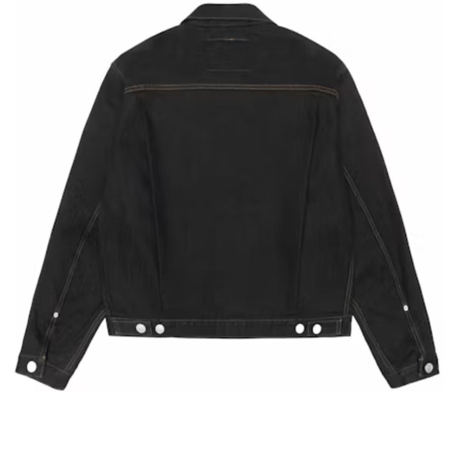 STUSSY X LEVI'S CRISPY RINSE TRUCKER JACKET BLACK BROWN SS24