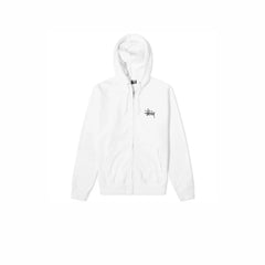 STUSSY BASIC STUSSY ZIP HOODIE WHITE - Stay Fresh