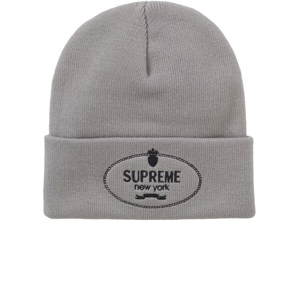 SUPREME CREST BEANIE GREY FW24