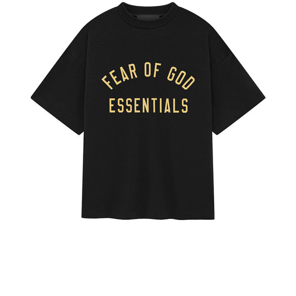 FEAR OF GOD ESSENTIALS JERSEY CREWNECK TEE BLACK FW24