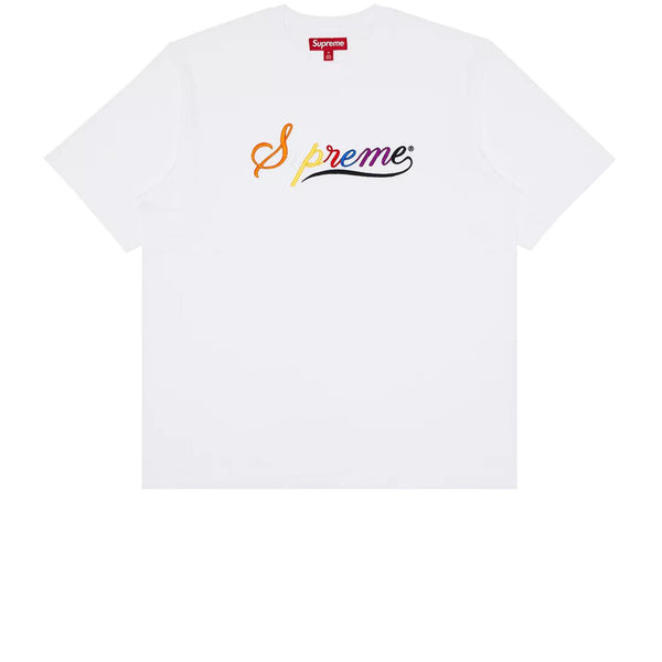 SUPREME CURSIVE SHORT-SLEEVE TOP WHITE FW24