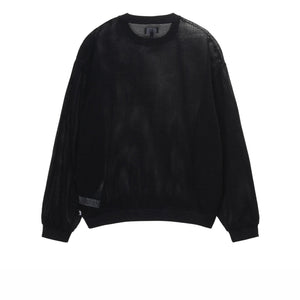 STUSSY COTTON MESH CREW LONGSLEEVE BLACK - Stay Fresh