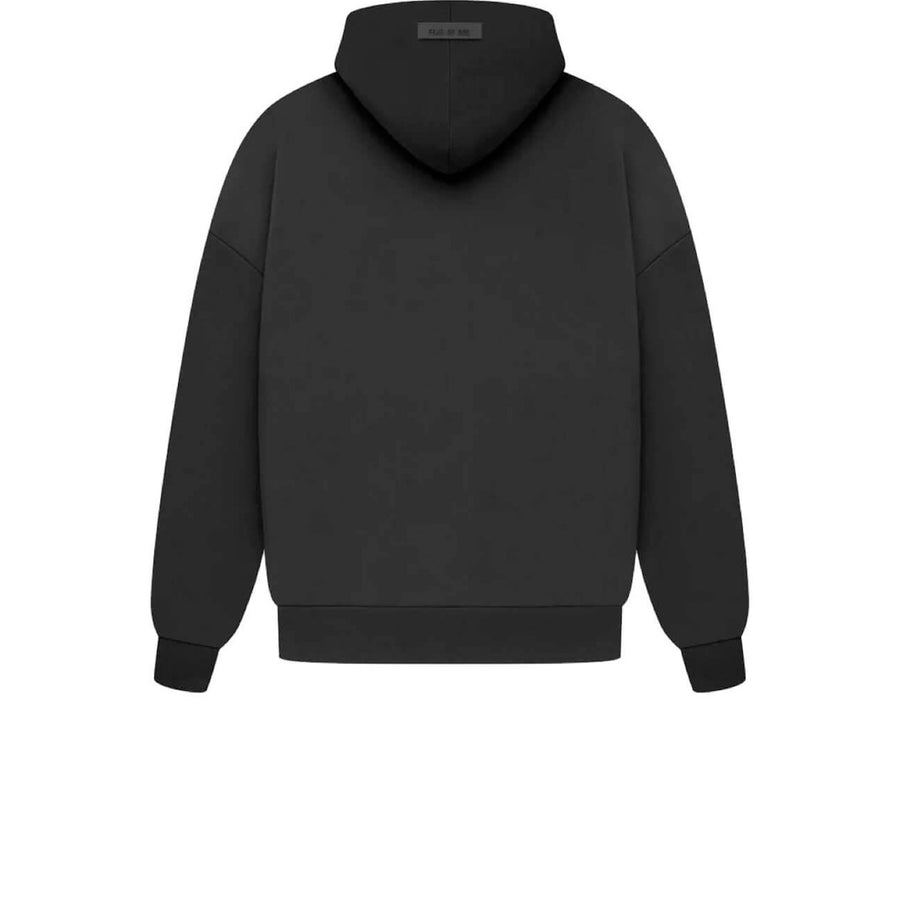 FEAR OF GOD ESSENTIALS ARCH LOGO HOODIE JET BLACK SS23