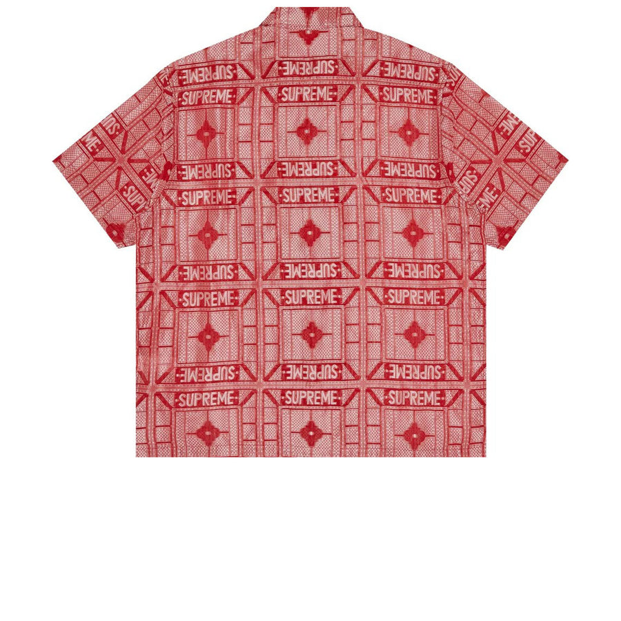 SUPREME TRAY JACQUARD S/S SHIRT RED SS24