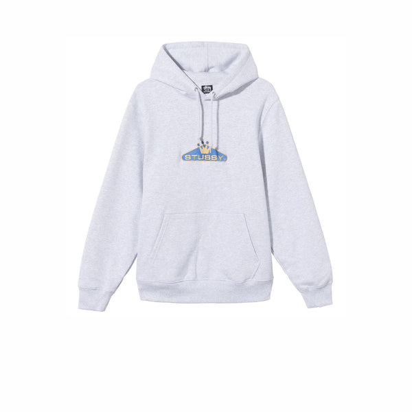 STUSSY CROWNED APPLIQUE HOODIE ASH HEATHER - Stay Fresh