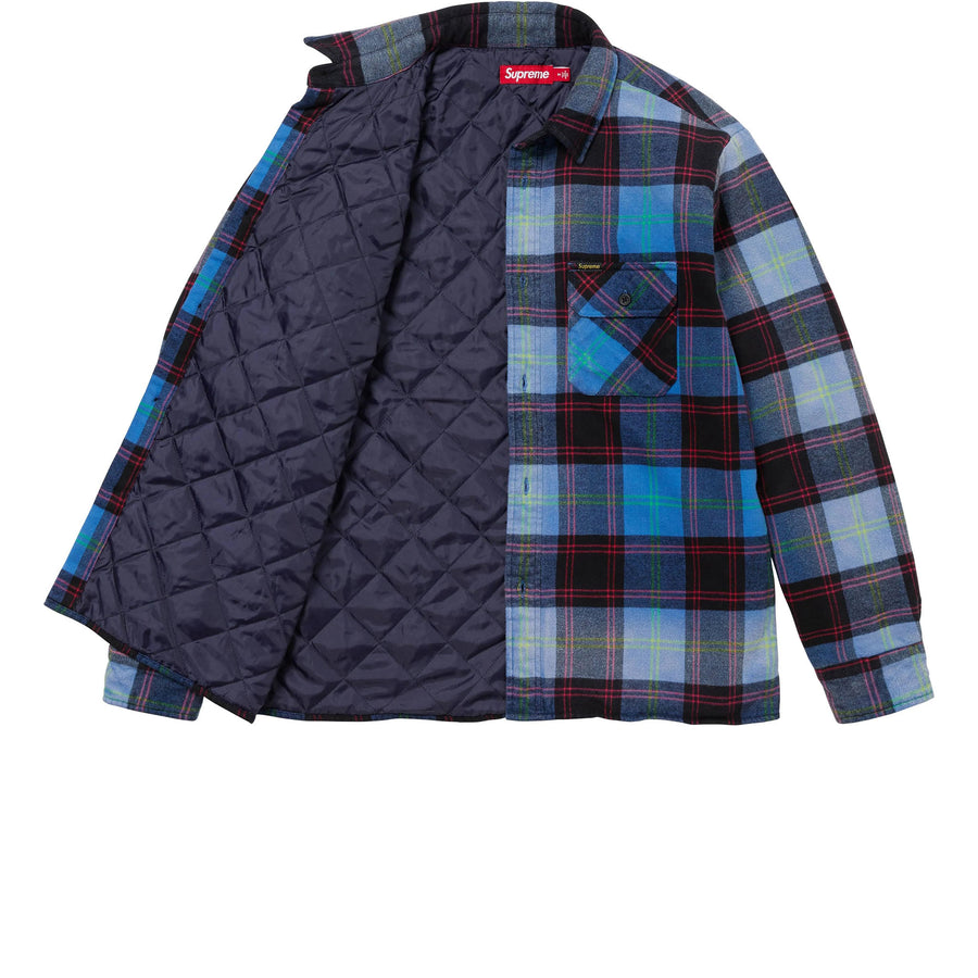 SUPREME QUILTED PLAID SHIRT BLUE FW24