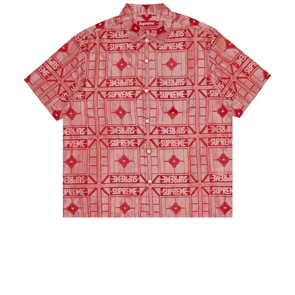 SUPREME TRAY JACQUARD S/S SHIRT RED SS24