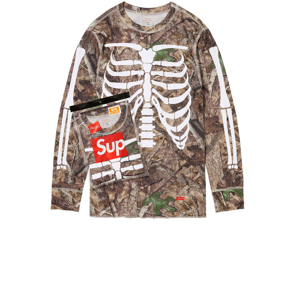 SUPREME HANES BONES THERMAL CREW TRUE TIMBER HTC FALL CAMO (1 PACK)