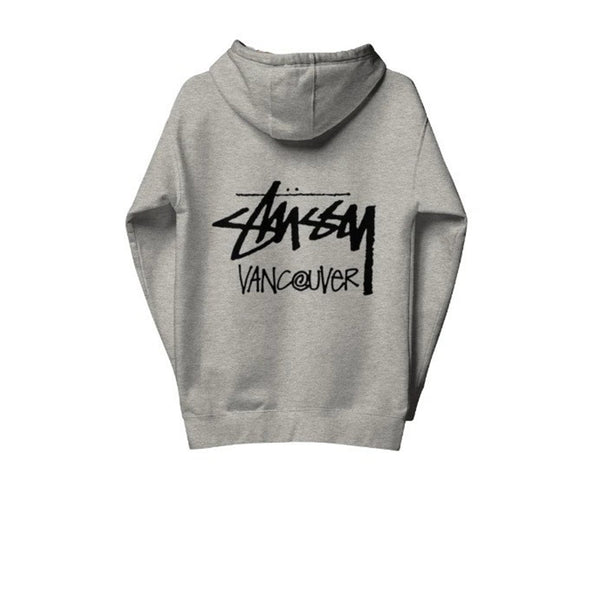 STUSSY STOCK VANCOUVER ZIP-UP HOODIE ASH HEATHER