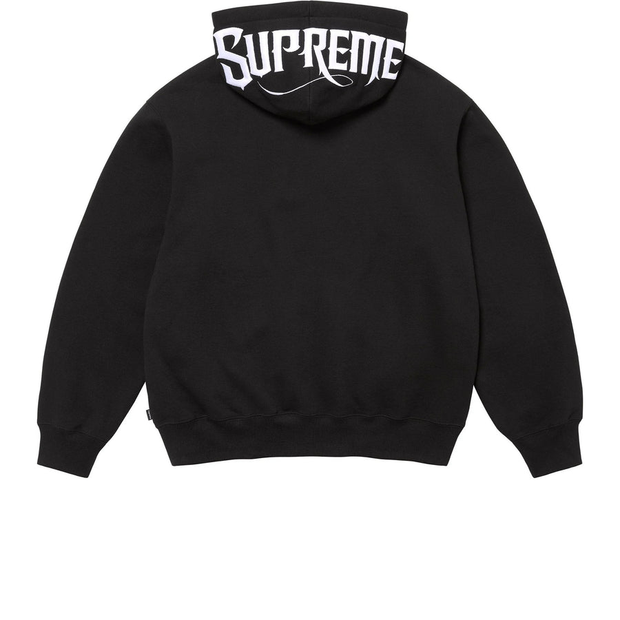 SUPREME MISTER CARTOON ZIP UP HOODED SWEATSHIRT BLACK FW24