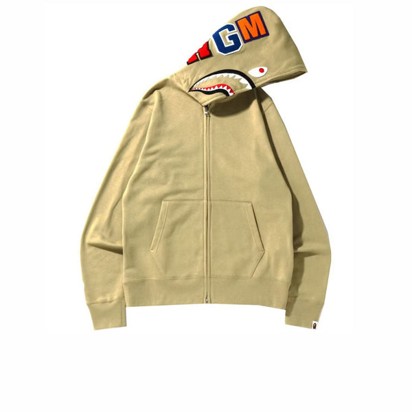 BAPE SHARK FULL ZIP HOODIE BEIGE SS22 Stay Fresh