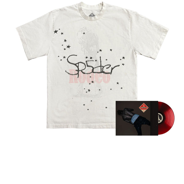 TRAVIS SCOTT CACTUS JACK X SP5DER DAYS BEFORE RODEO TEE II WHITE + DELUXE VINYL ALBUM