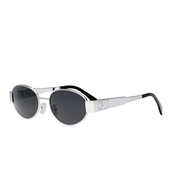 CELINE TRIOMPHE METAL SUNGLASSES SILVER (BROWN POUCH)