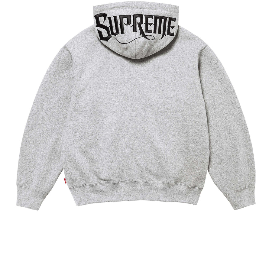 SUPREME MISTER CARTOON ZIP UP HOODED SWEATSHIRT GREY FW24