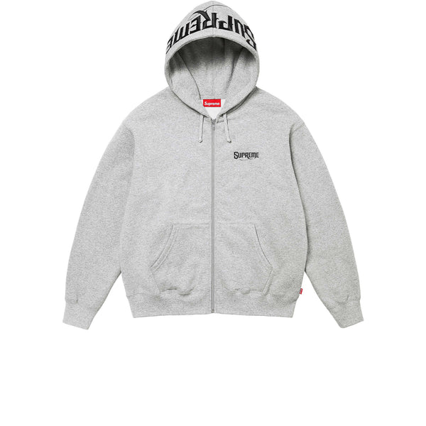 SUPREME MISTER CARTOON ZIP UP HOODED SWEATSHIRT GREY FW24