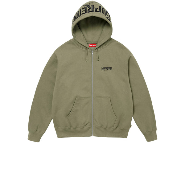 SUPREME MISTER CARTOON ZIP UP HOODED SWEATSHIRT OLIVE FW24