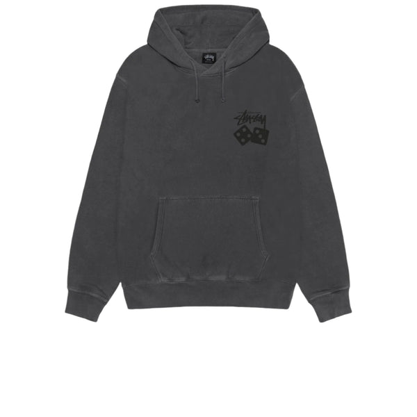 STUSSY DICE PIGMENT DYED HOODIE BLACK