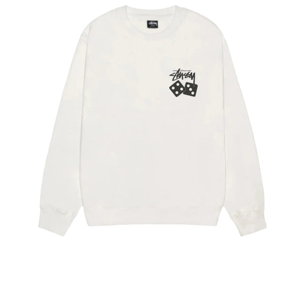 STUSSY DICE PIGMENT DYED CREWNECK NATURAL