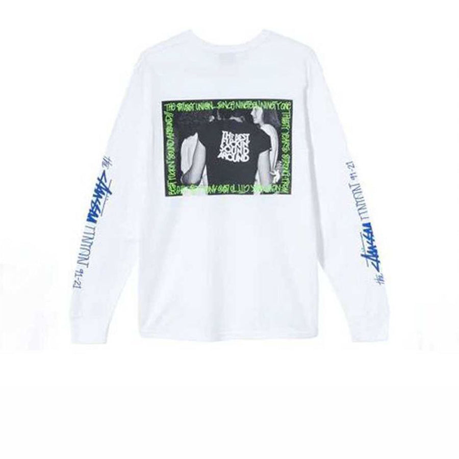 STUSSY UNION BEST FUCKIN SOUND L/S TEE WHITE