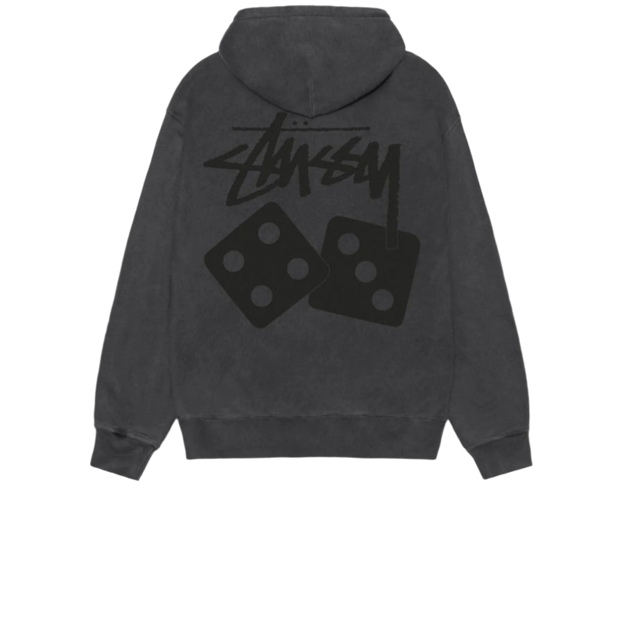 STUSSY DICE PIGMENT DYED HOODIE BLACK