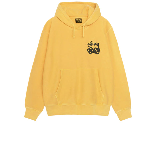 STUSSY DICE PIGMENT DYED HOODIE YELLOW