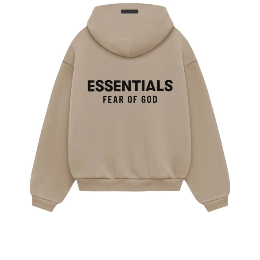 FEAR OF GOD ESSENTIALS KIDS FLEECE HOODIE DESERT SAND FW24