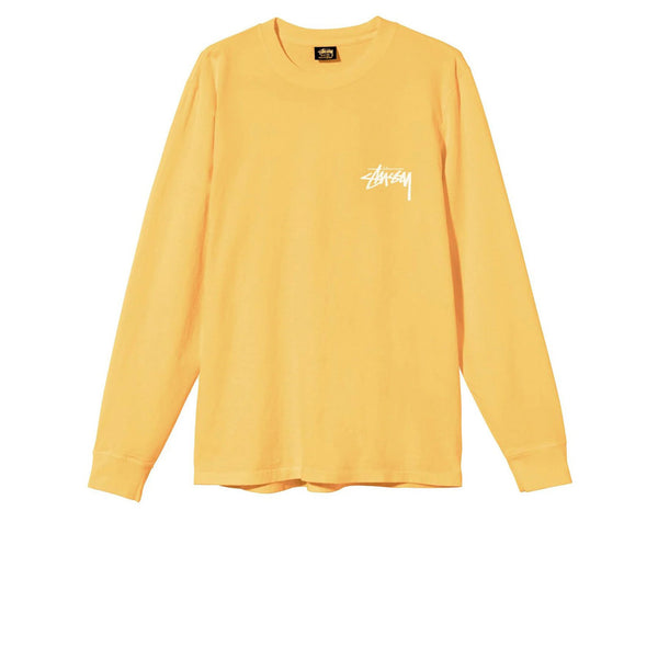 STUSSY SPRING WEEDS PIGIMENT DYED LS TEE YELLOW