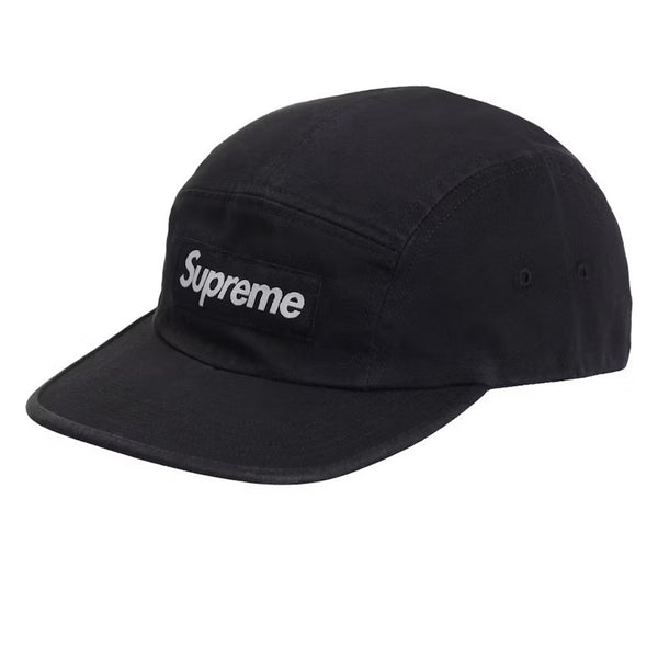 SUPREME WASHED CHINO TWILL CAMP CAP BLACK FW24